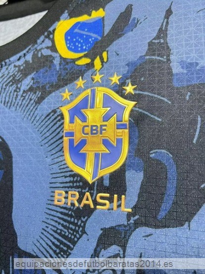 Nuevo Tailandia Especial Camiseta Brasil 2024 Azul Marino Baratas